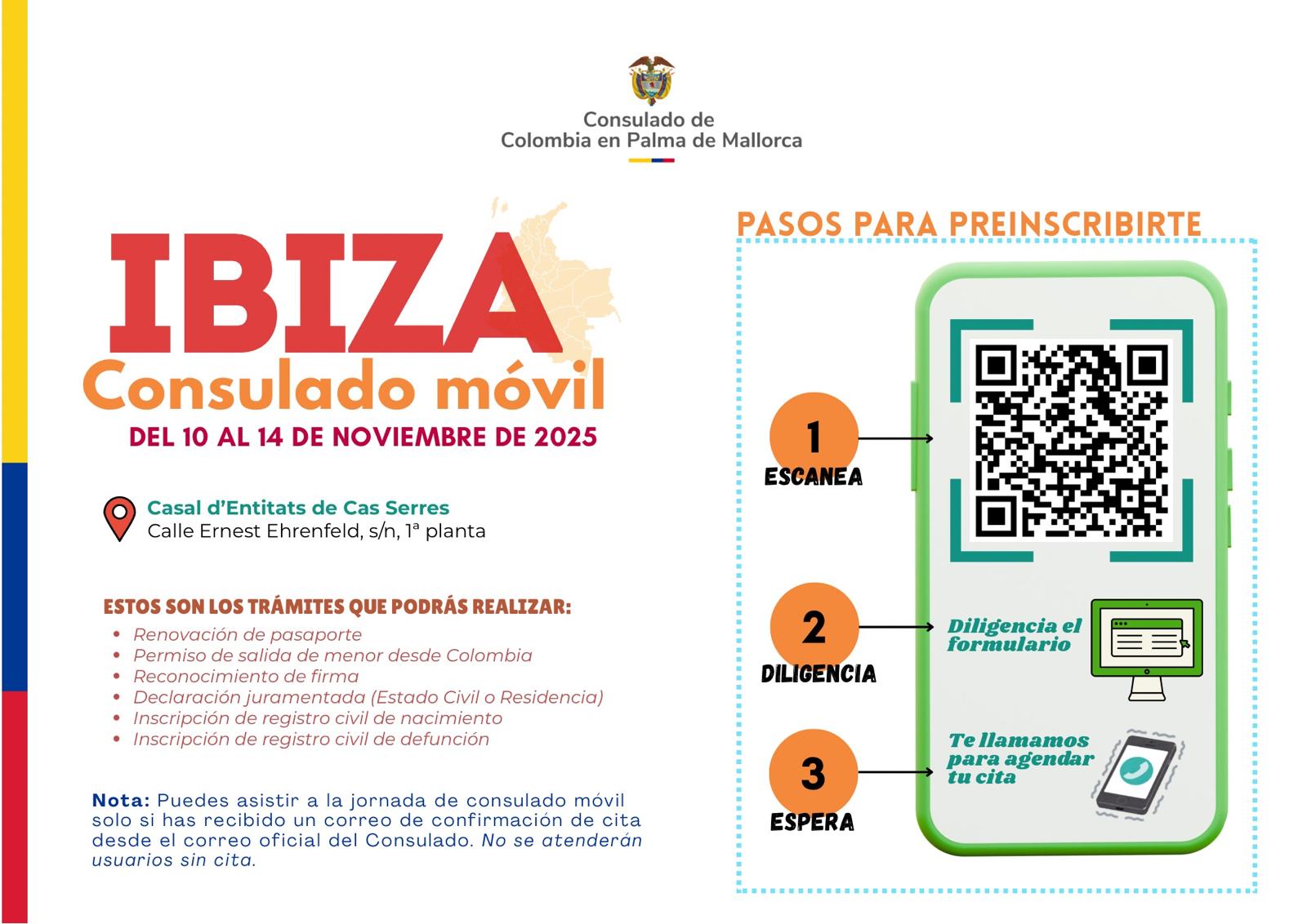 Consulado Movil Ibiza en noviembre 2025