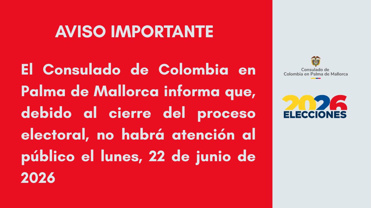 Suspensión servicios de atención al público el día lunes 22 junio 